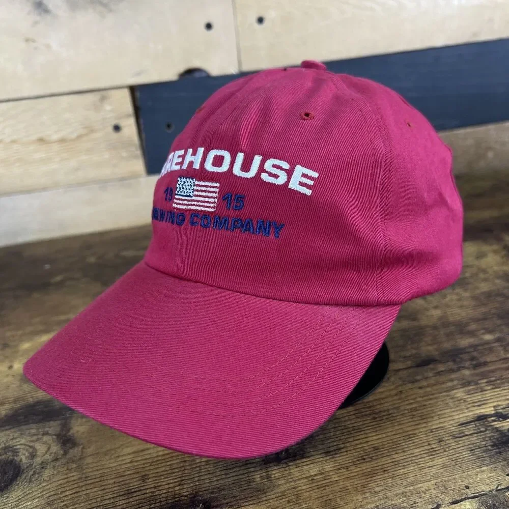 Firehouse Brewing Company Hat Maroon Red Rapid City South Dakota Adjustable